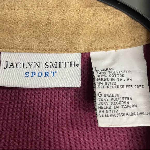 Women’s Jaclyn Smith’s Burgundy Sport Jacket with Tan Accents - Picture 3 of 3